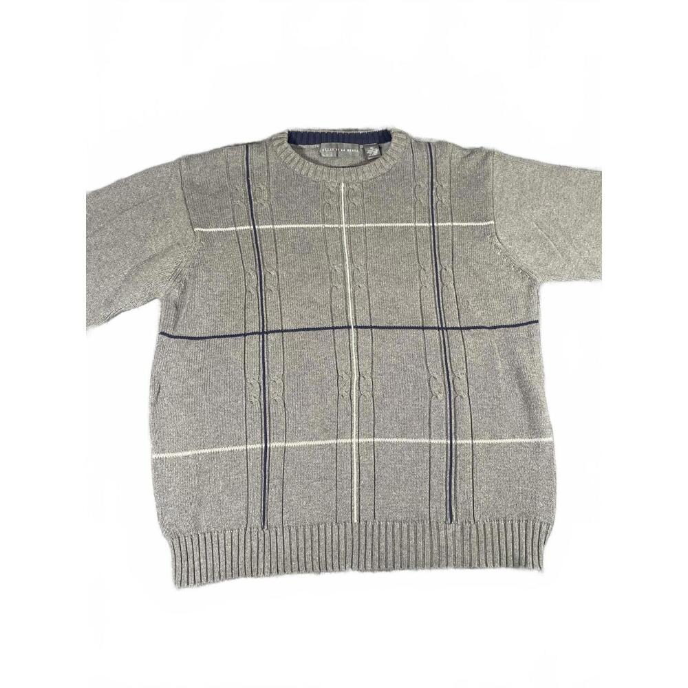 Oscar De La Renta Cable Knit Crew Neck Men’s XL 100% Cotton Sweater NWOT
